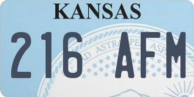KS license plate 216AFM