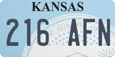 KS license plate 216AFN