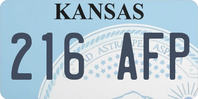 KS license plate 216AFP