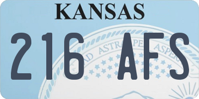 KS license plate 216AFS