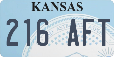 KS license plate 216AFT