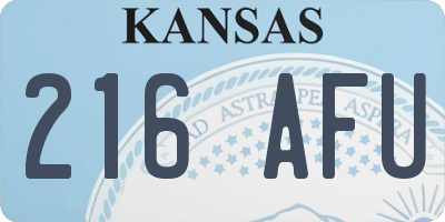 KS license plate 216AFU
