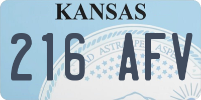 KS license plate 216AFV