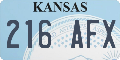 KS license plate 216AFX