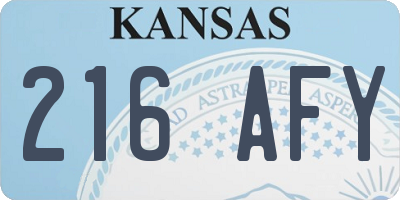 KS license plate 216AFY
