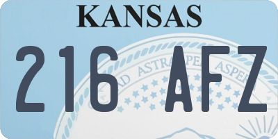 KS license plate 216AFZ