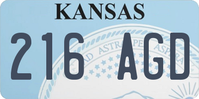 KS license plate 216AGD