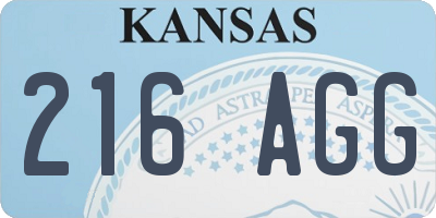 KS license plate 216AGG