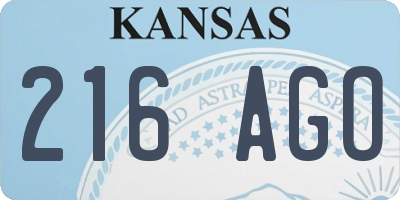 KS license plate 216AGO