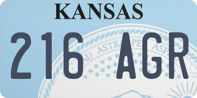 KS license plate 216AGR
