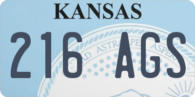 KS license plate 216AGS