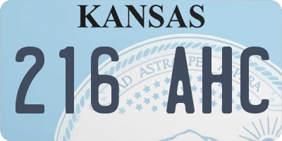 KS license plate 216AHC