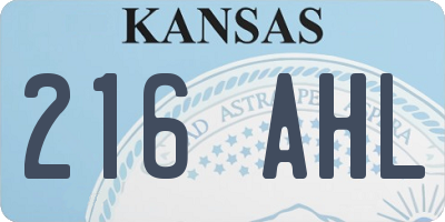 KS license plate 216AHL