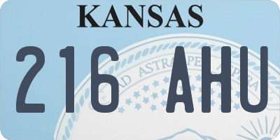 KS license plate 216AHU