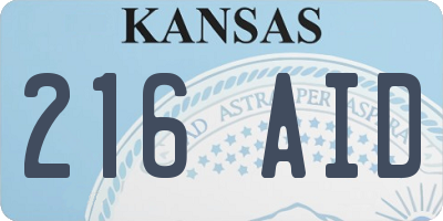 KS license plate 216AID