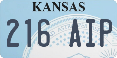 KS license plate 216AIP