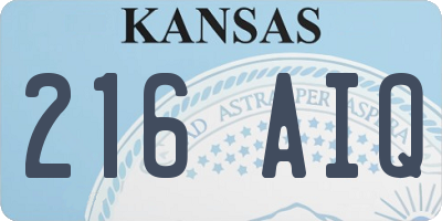 KS license plate 216AIQ