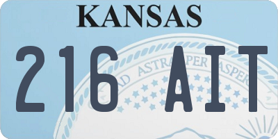 KS license plate 216AIT