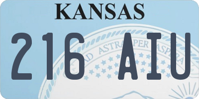 KS license plate 216AIU