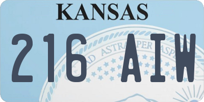 KS license plate 216AIW