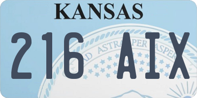 KS license plate 216AIX