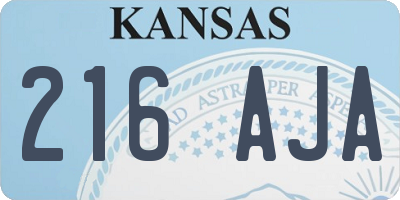 KS license plate 216AJA