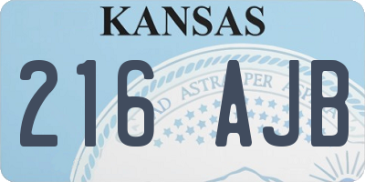 KS license plate 216AJB
