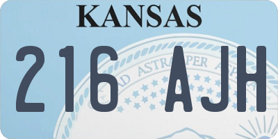 KS license plate 216AJH