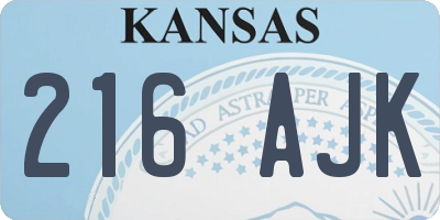 KS license plate 216AJK