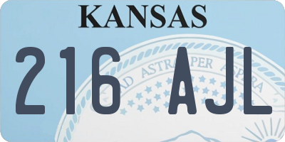 KS license plate 216AJL