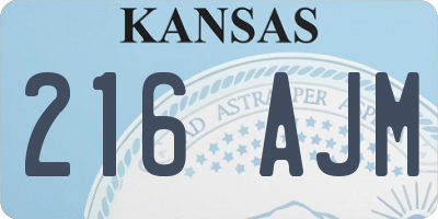 KS license plate 216AJM