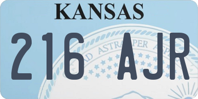 KS license plate 216AJR