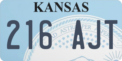 KS license plate 216AJT