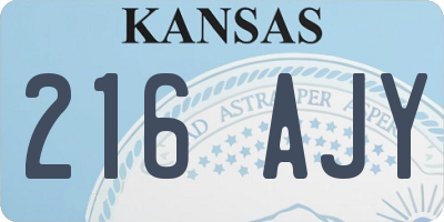 KS license plate 216AJY