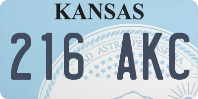 KS license plate 216AKC