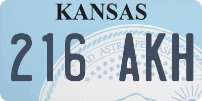 KS license plate 216AKH