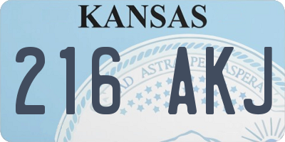 KS license plate 216AKJ