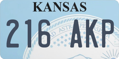 KS license plate 216AKP