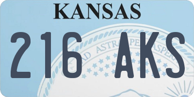 KS license plate 216AKS