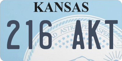 KS license plate 216AKT