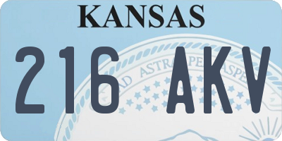 KS license plate 216AKV