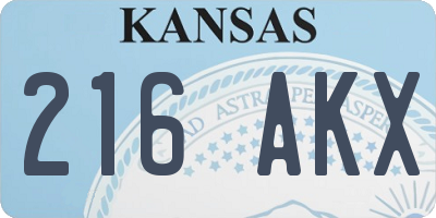 KS license plate 216AKX