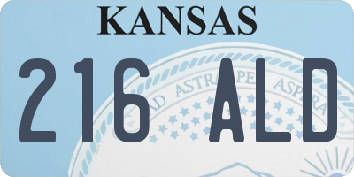 KS license plate 216ALD