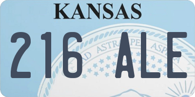 KS license plate 216ALE