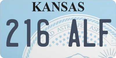 KS license plate 216ALF