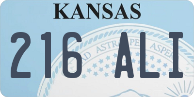 KS license plate 216ALI