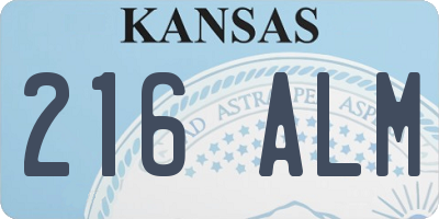 KS license plate 216ALM