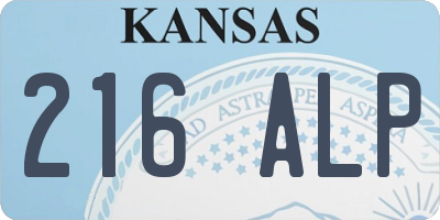 KS license plate 216ALP