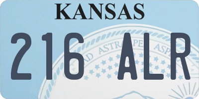 KS license plate 216ALR