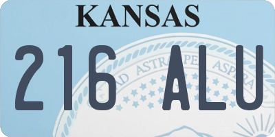 KS license plate 216ALU